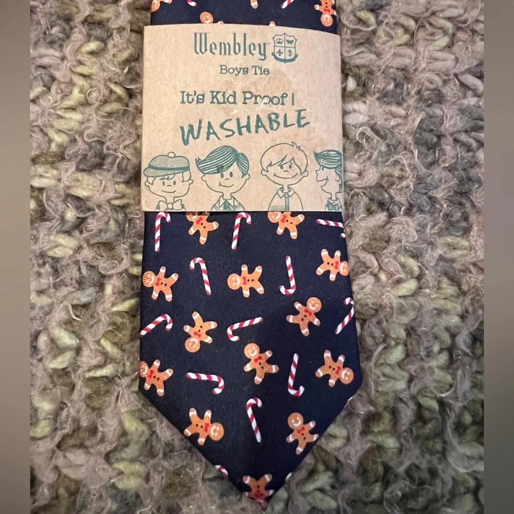 NWT, Wembley & Chaps Washable Christmas clip-on Necktie Neck Ties, Boys.